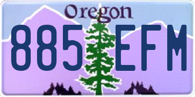 OR license plate 885EFM