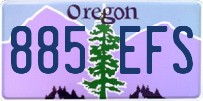 OR license plate 885EFS