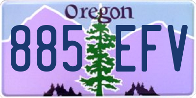 OR license plate 885EFV