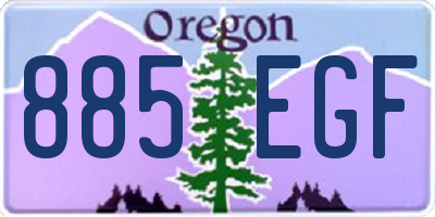 OR license plate 885EGF