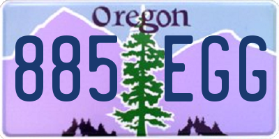OR license plate 885EGG
