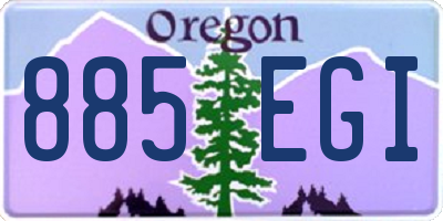 OR license plate 885EGI