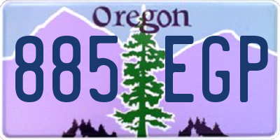OR license plate 885EGP
