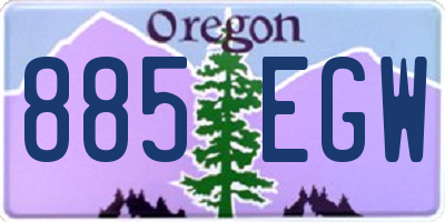 OR license plate 885EGW