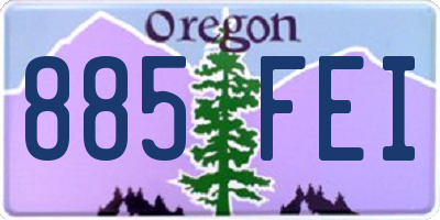 OR license plate 885FEI