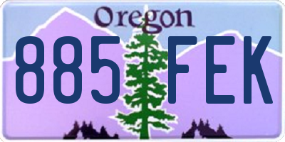 OR license plate 885FEK