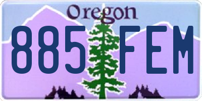 OR license plate 885FEM