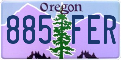 OR license plate 885FER