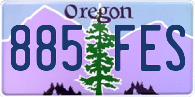 OR license plate 885FES