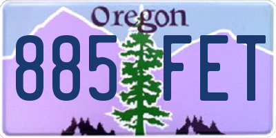 OR license plate 885FET