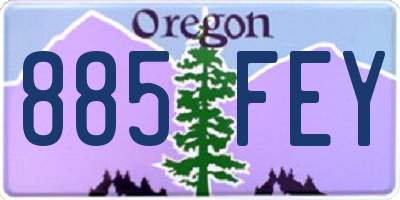 OR license plate 885FEY