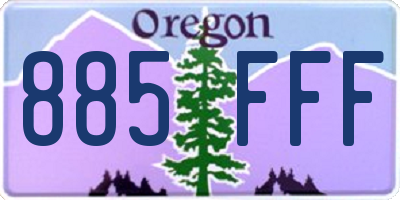 OR license plate 885FFF