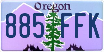 OR license plate 885FFK