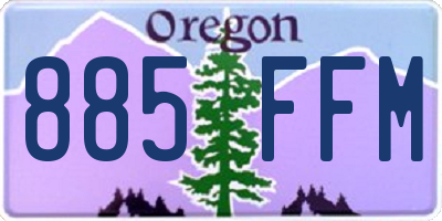 OR license plate 885FFM