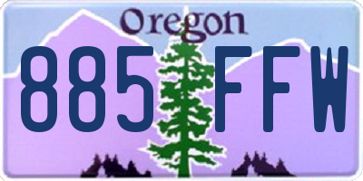 OR license plate 885FFW