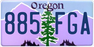OR license plate 885FGA