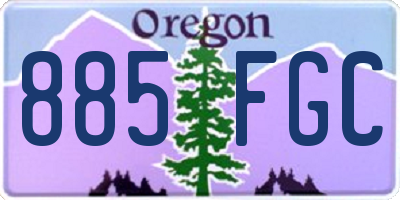 OR license plate 885FGC