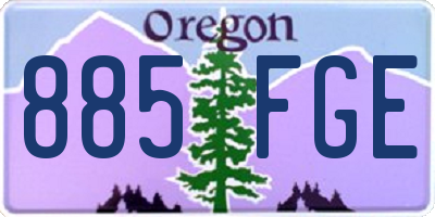 OR license plate 885FGE