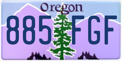 OR license plate 885FGF