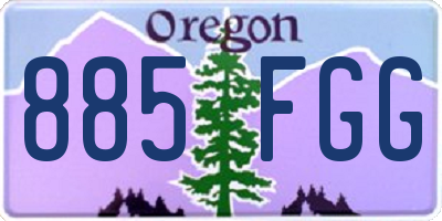 OR license plate 885FGG