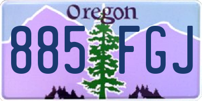 OR license plate 885FGJ