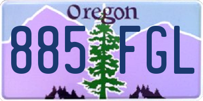OR license plate 885FGL