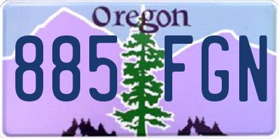 OR license plate 885FGN