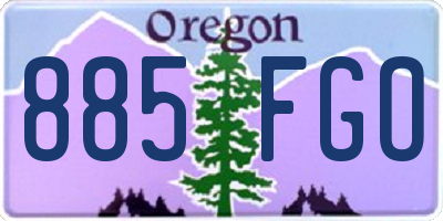 OR license plate 885FGO