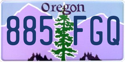 OR license plate 885FGQ