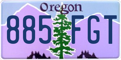 OR license plate 885FGT