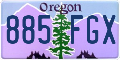 OR license plate 885FGX