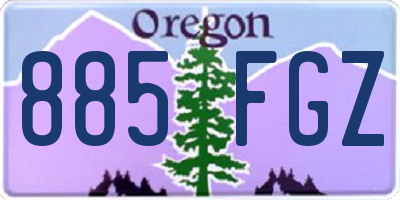 OR license plate 885FGZ