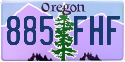 OR license plate 885FHF