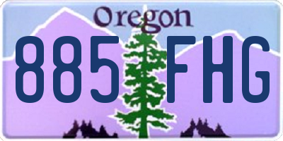 OR license plate 885FHG