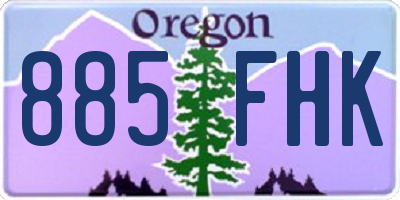 OR license plate 885FHK