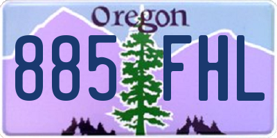 OR license plate 885FHL