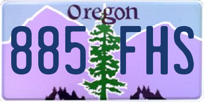 OR license plate 885FHS
