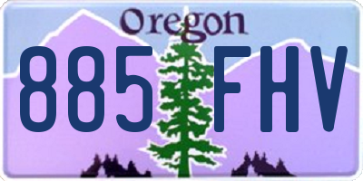 OR license plate 885FHV