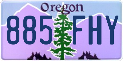 OR license plate 885FHY
