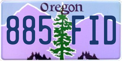 OR license plate 885FID