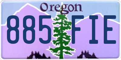 OR license plate 885FIE