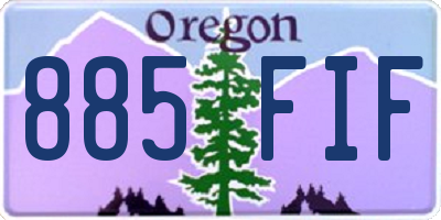 OR license plate 885FIF