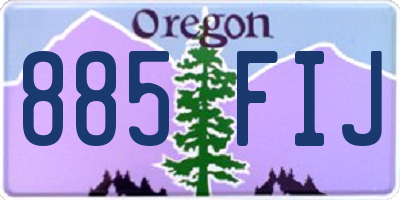 OR license plate 885FIJ