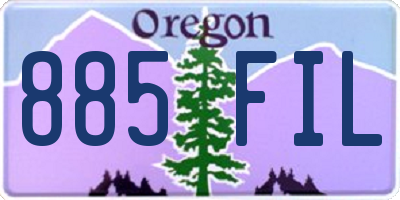 OR license plate 885FIL