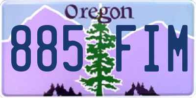 OR license plate 885FIM