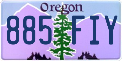 OR license plate 885FIY
