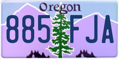 OR license plate 885FJA
