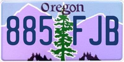 OR license plate 885FJB