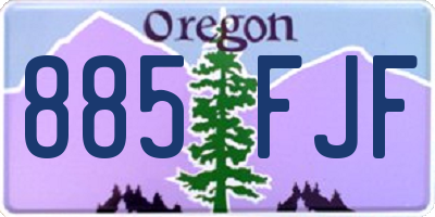 OR license plate 885FJF