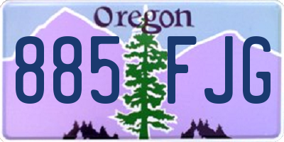OR license plate 885FJG